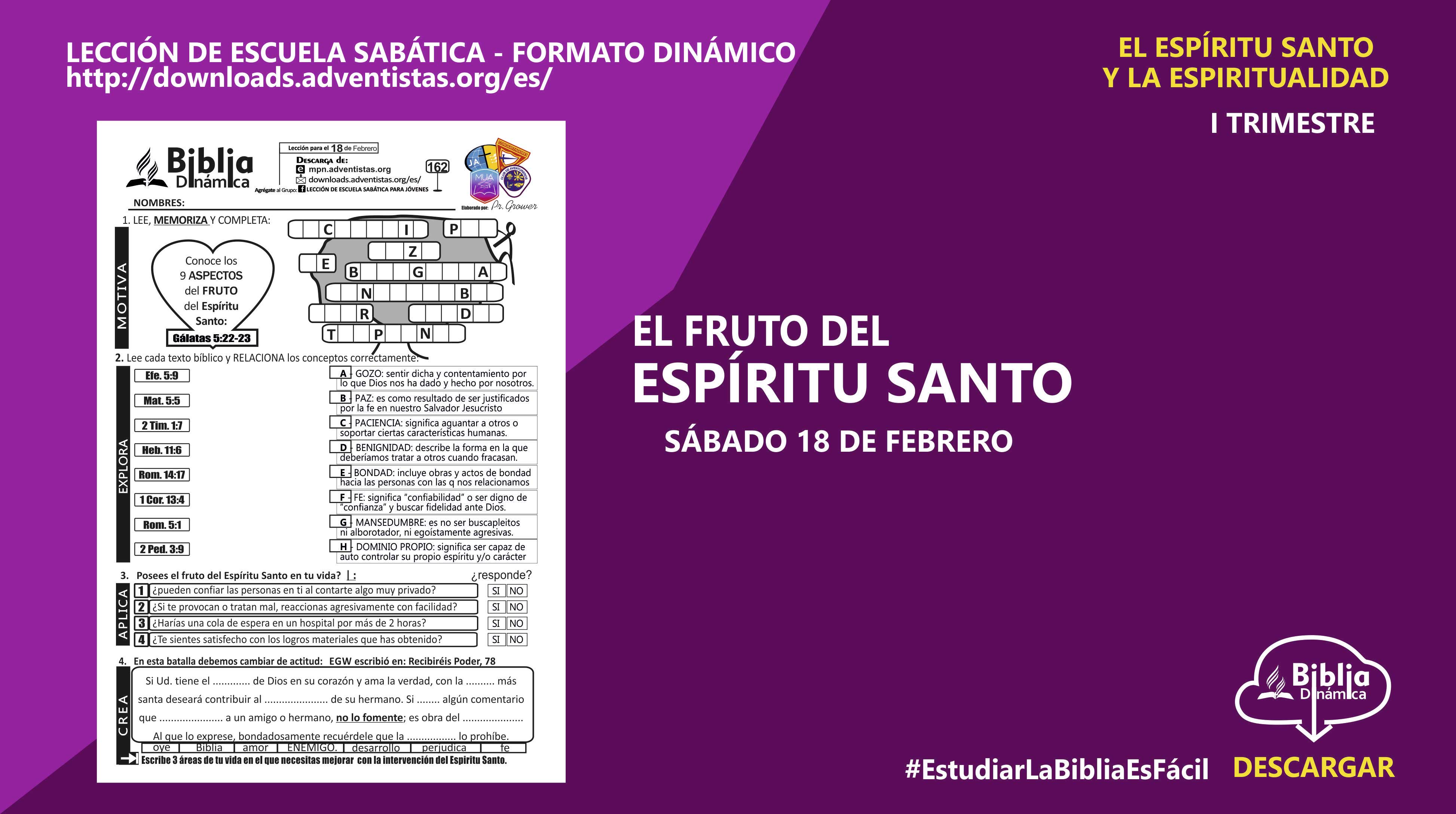 Frutos Del Espiritu Santo Para Niños Pdf Actividad del Niño