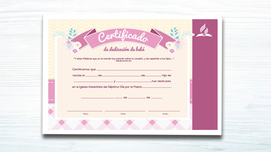 Certificado de Bebé (niña) – Ministerio de la Familia - Materiales y Recursos Adventistas Certificado de Bebé (niña) – Ministerio de la Familia - Materiales y Recursos Adventistas