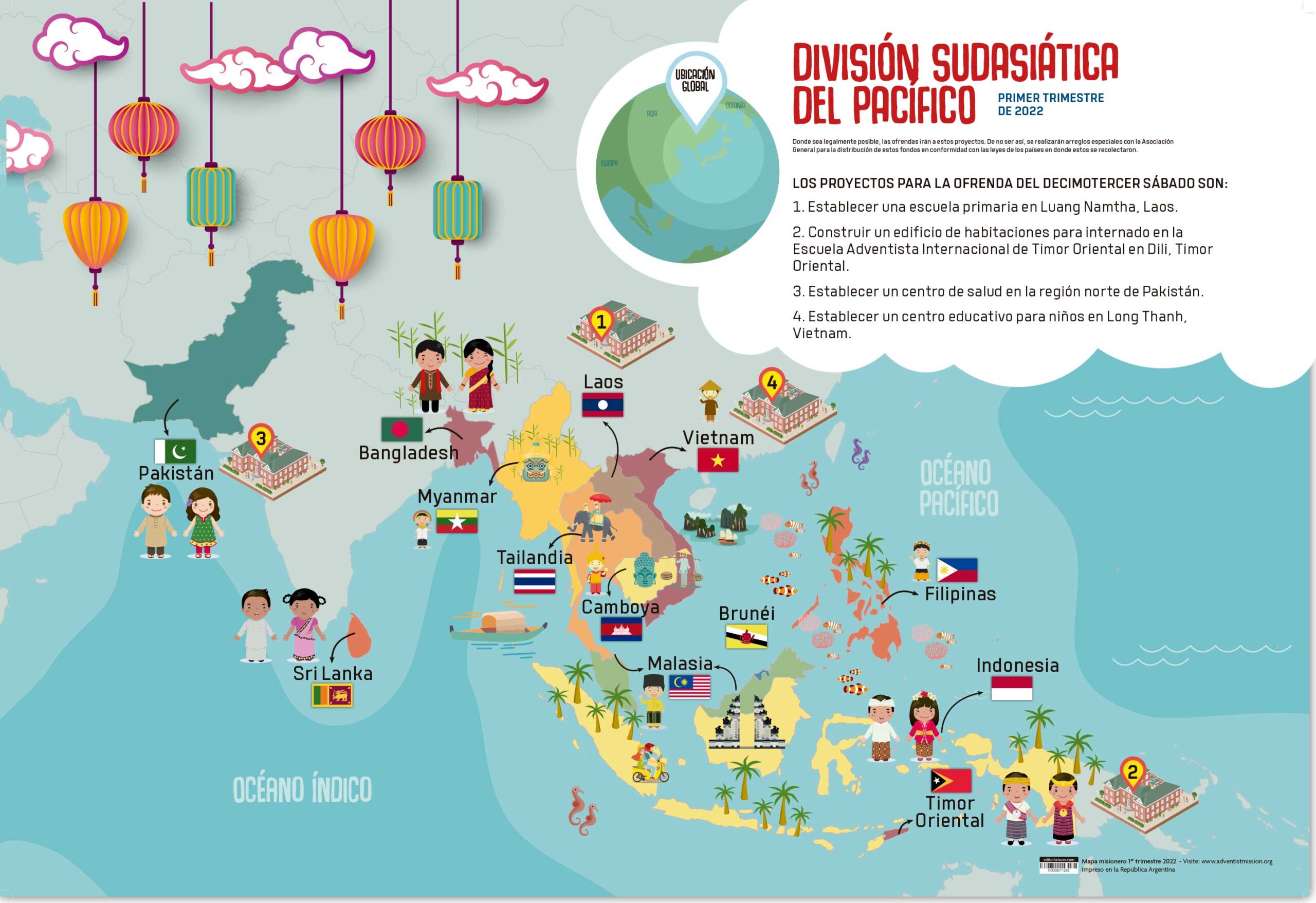 Mapa Misionero - Division Sudasiatica 1trim2022