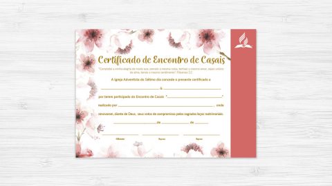 Certificado de Encontro de Casais - Ministério da Família