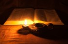 Oil Lamp and Bible