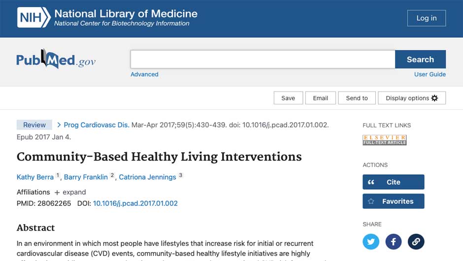 Community-Based Healthy Living Interventions