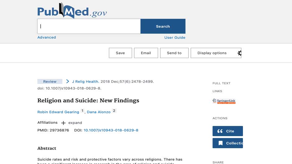 Religion and Suicide: New Findings