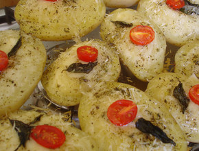 Batata Assada Delicia com queijo parmesão e Mozzarella