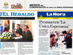 Prensa escrita informa de La Única Esperanza en Ambato