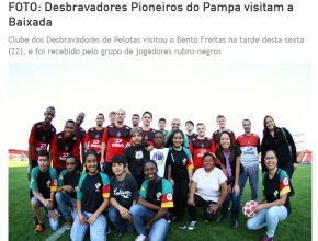 Desbravadores de Pelotas explicam suas atividades para time de futebol gaúcho