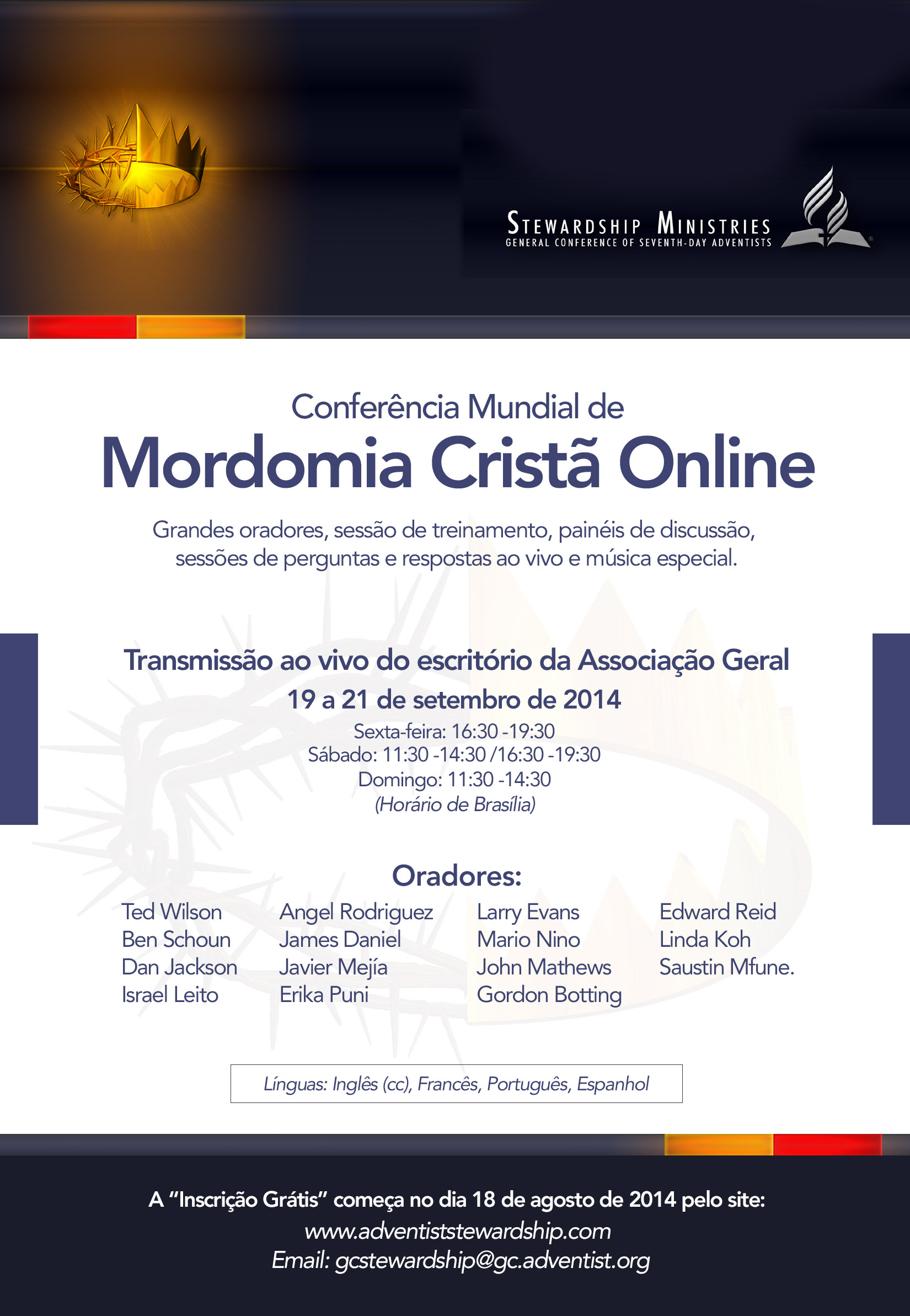 Divulgação da Conferência Mundial de Mordomia Cristã Online