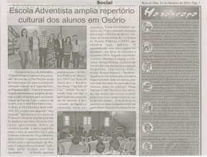 Escola Adventista de Osório é destaque no jornal por projeto literário