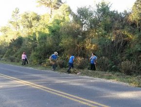 Desbravadores realizam mutirão de limpeza em rodovia catarinense