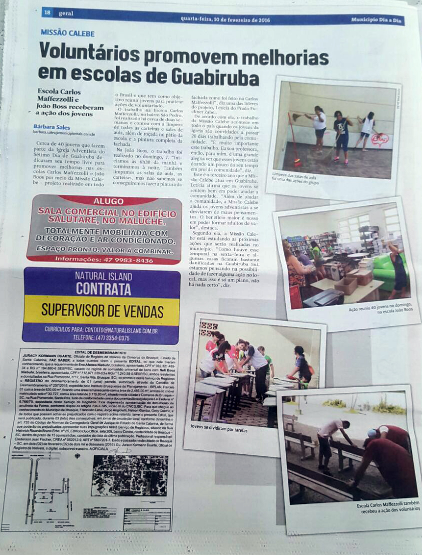 Jornal Municipio Dia a Dia - Calebes 10 02 16