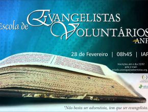 Inscrições gratuitas para a Escola de Evangelistas Voluntários
