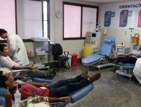 Grupo de jovens se reúne para doar sangue