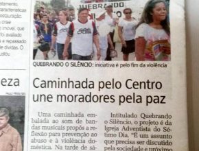 Quebrando o Silêncio é destaque na mídia em Canoas (RS)