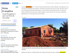 Casa reconstruída após incêndio será entregue