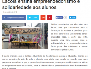 Escola ensina empreendedorismo e solidariedade aos alunos