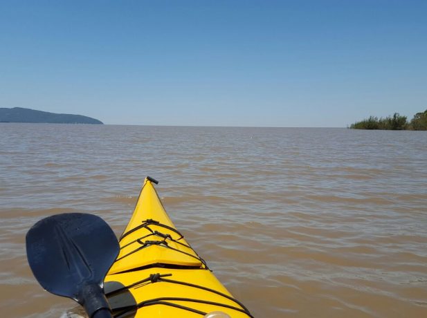 A Remada de 340 km está acontecendo pelos rios: Sinos, Jacuí, Laguna do Guaíba e Lagoa dos Patos.