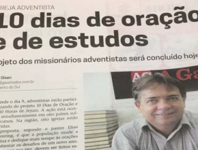 Jornal catarinense destaca projeto adventista sobre oração e jejum