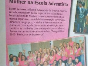 Homenagem feita por escola adventista às mulheres é destaque em jornal de Erechim