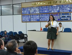 Desbravadores divulgam atividades na Câmara de Vereadores de Palmeira das Missões