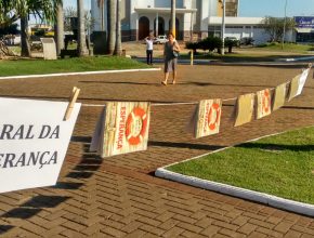 Livros são expostos em varal no centro de Fernandópolis