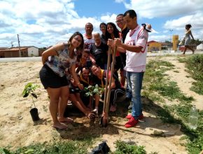 Igreja na Bahia comemora aniversário plantando mudas de árvores e limpando praças