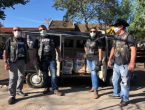 Voluntários arrecadam 400 cestas de alimentos em parceria com moto clubes (Record)