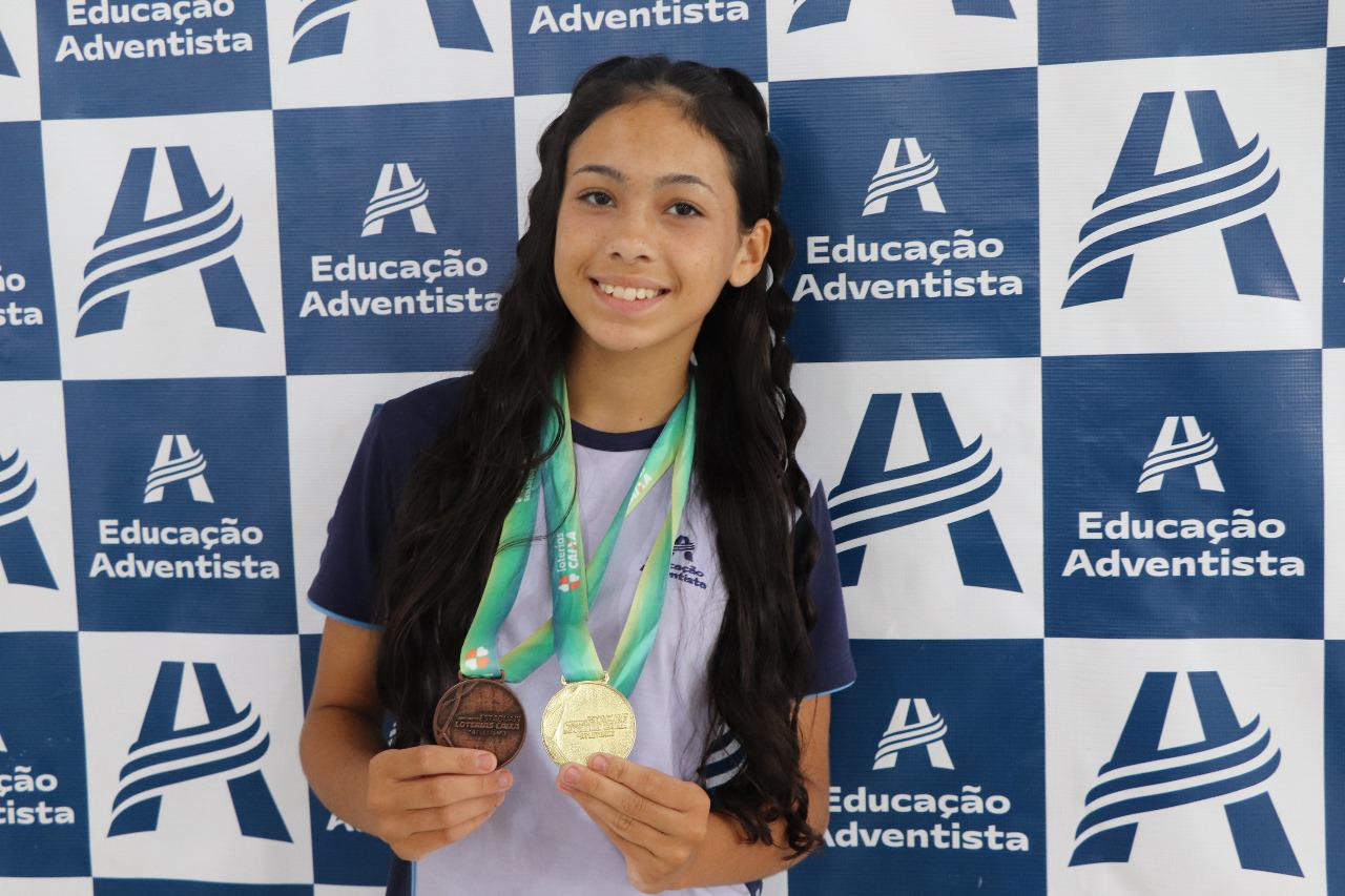 Atleta da escola adventista de Mundo Novo conquista títulos no campeonato estadual de atletismo sub-14