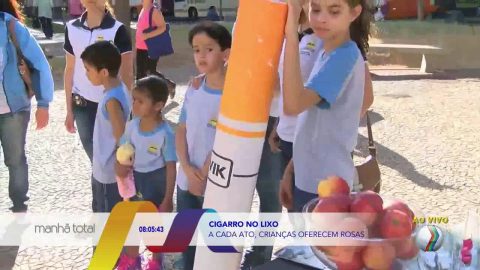 Reportagem/TV Paranaíba (Record TV): Dia de Combate ao Fumo - Escola Adventista