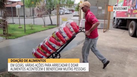 Em Goiás várias ações para arrecadar e doar alimentos beneficiam muitas pessoas