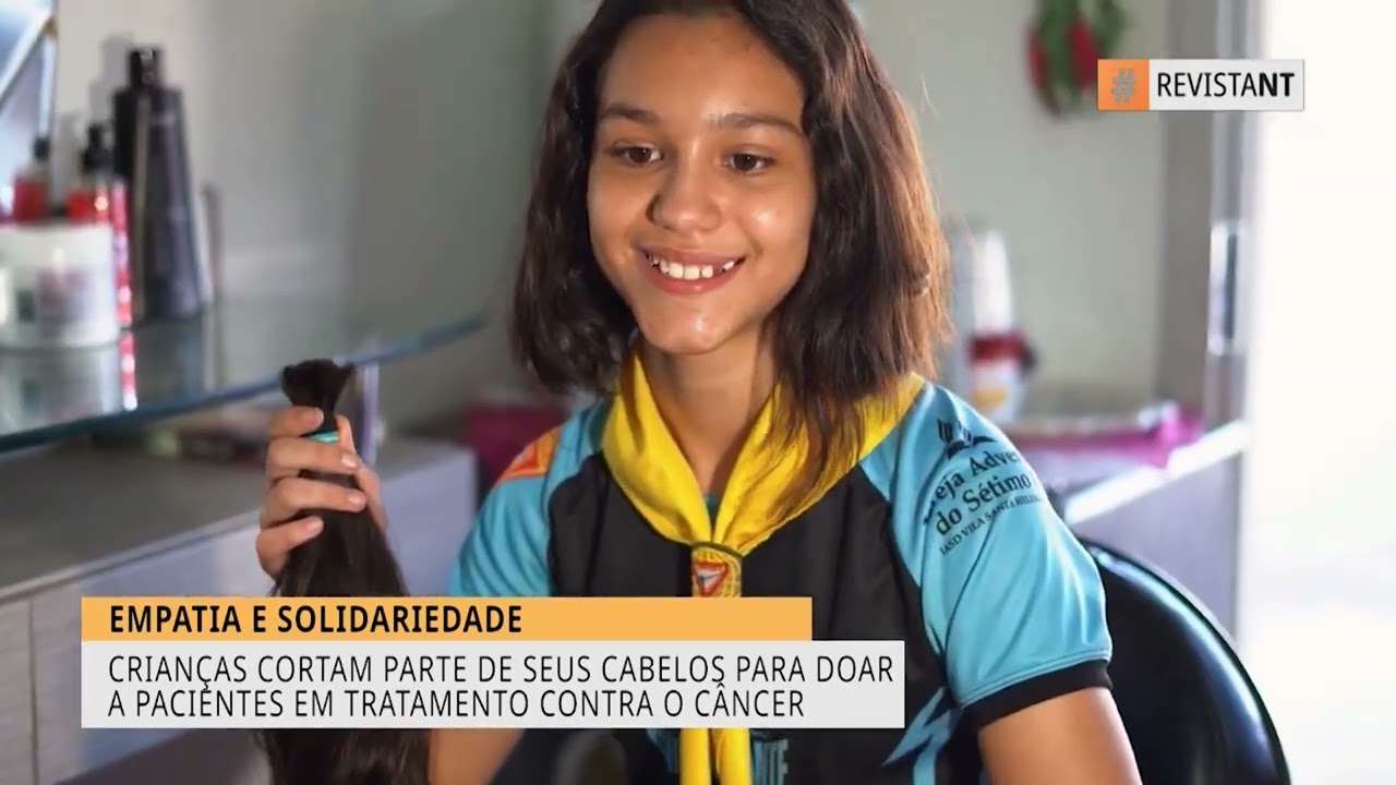 Revista Novo Tempo | Crianças doam cabelo para hospital de Câncer de Goiânia